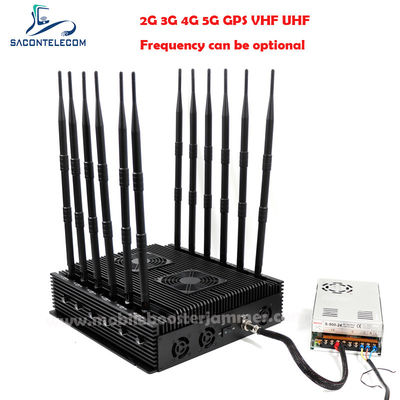 Zagłuszacz sygnału 80m, 12 kanałów, 24 godziny pracy, blokujący VHF UHF GPS Lojack 5G