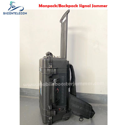 120W wysokiej mocy 6 kanałów Manpack Jammer z Pellican Case dla 2G 3G 4G 5G VHF UHF GPS Wi-Fi blokowanie