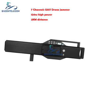 7 kanałów Drone Signal Jammer 120w High Power 2KM Odległość Anti Drone Jammer Gun