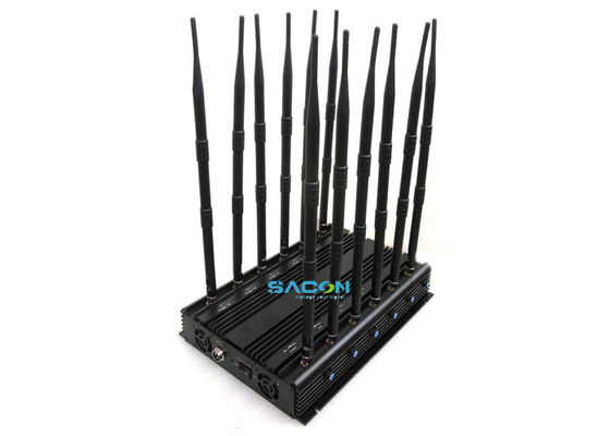 30W moc wyjściowa 12 kanałów Wireless Signal Jammer z adapterem samochodowym