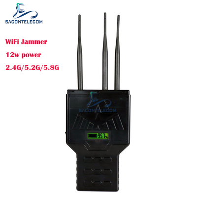 12W Wi-Fi Bluetooth 2.4G 5.2G 5.8G Dżemmer sygnału telefonu komórkowego z zasięgiem 50 metrów