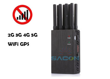 WiFi 2.4G 5.8G GPS 2G 3G 4G 8 pasm Przenośny mobilny zakłócacz sygnału