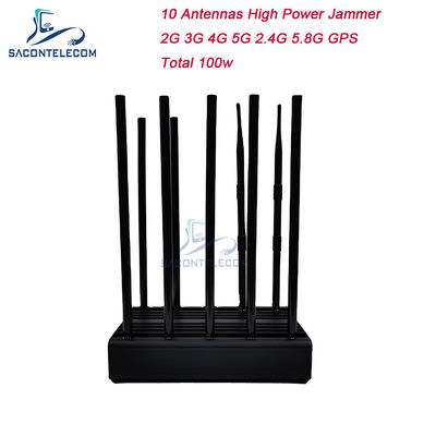10 anten 100w 80m GPS Desktop Jammer WiFi 2G 3G 4G 5G